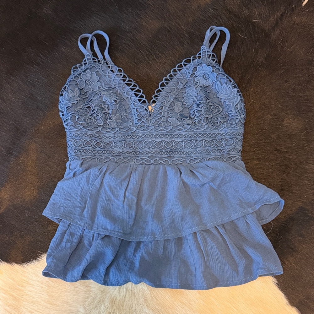 Brand new with tag super cute ruffle lace tank top!!